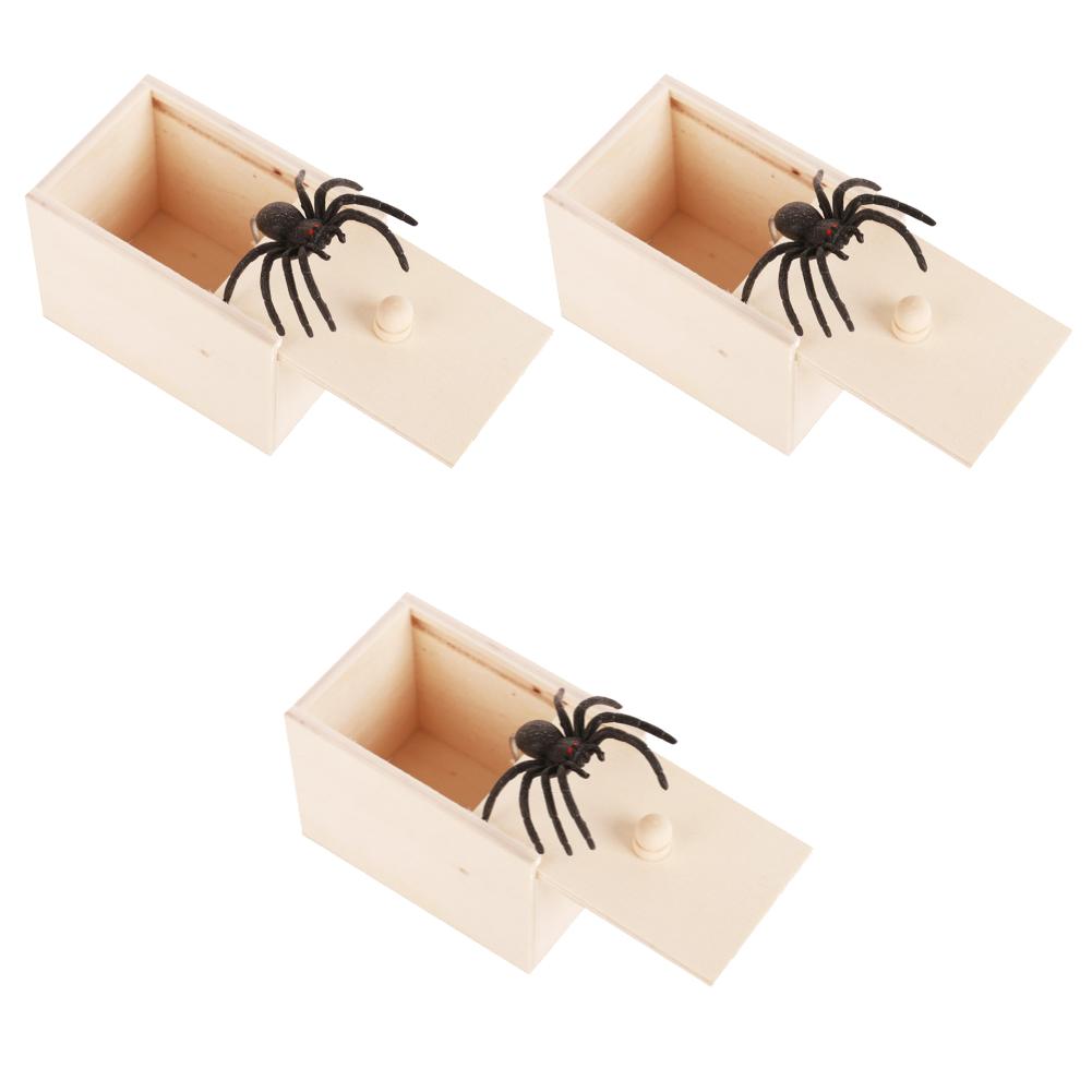 10-1 Stück Trickspinne Lustige Schreckkiste Holz Versteckte Kiste Qualitäts Scherz Holz Schreckkiste Lustiges Spiel Scherz Trick Freund Büro Spielzeug