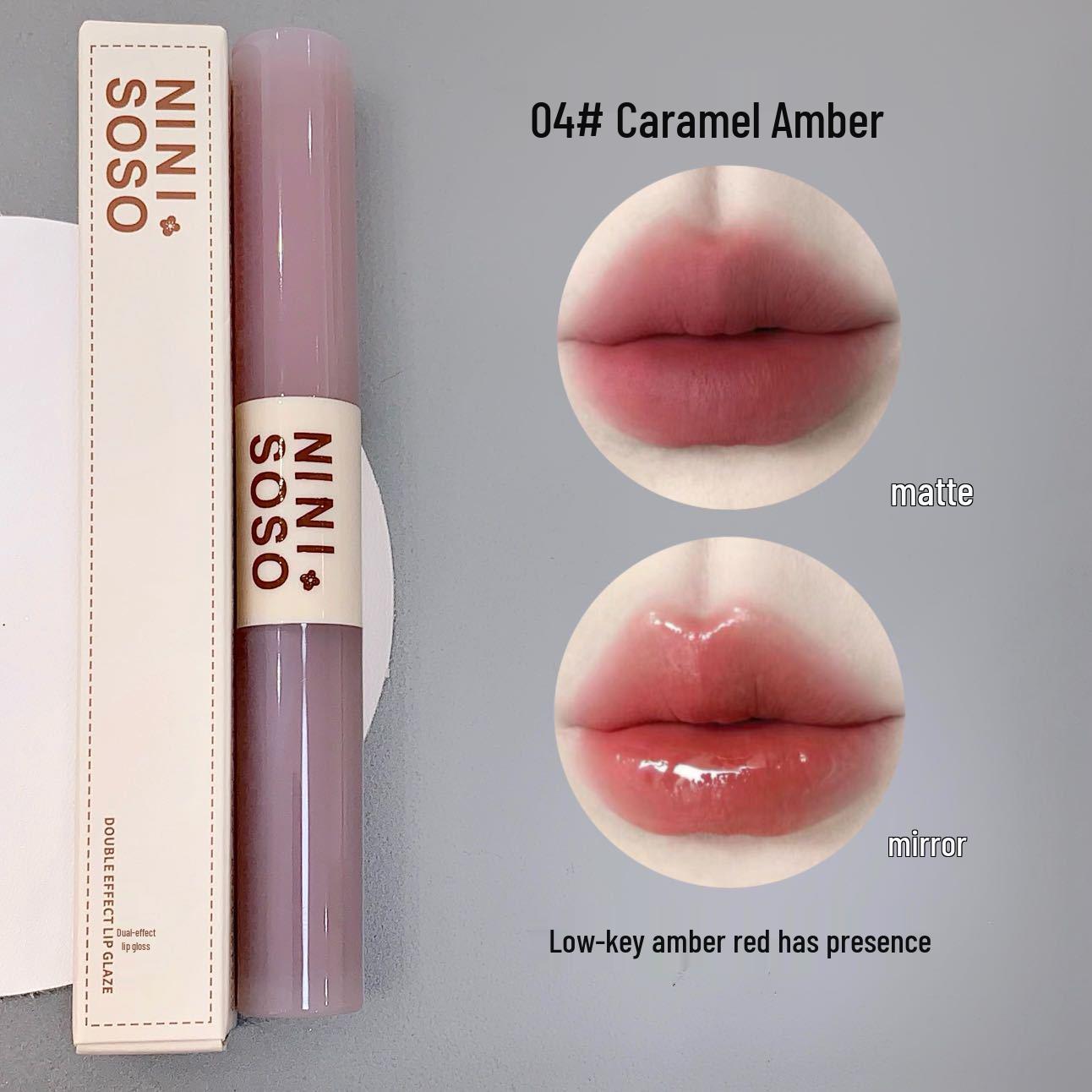 

Матовый блеск для губ двойного действия NiNisoso: Стойкая, Отбеливающая, Эффект «макияж без макияжа», Не скатывается, Водянистая зеркальная помада