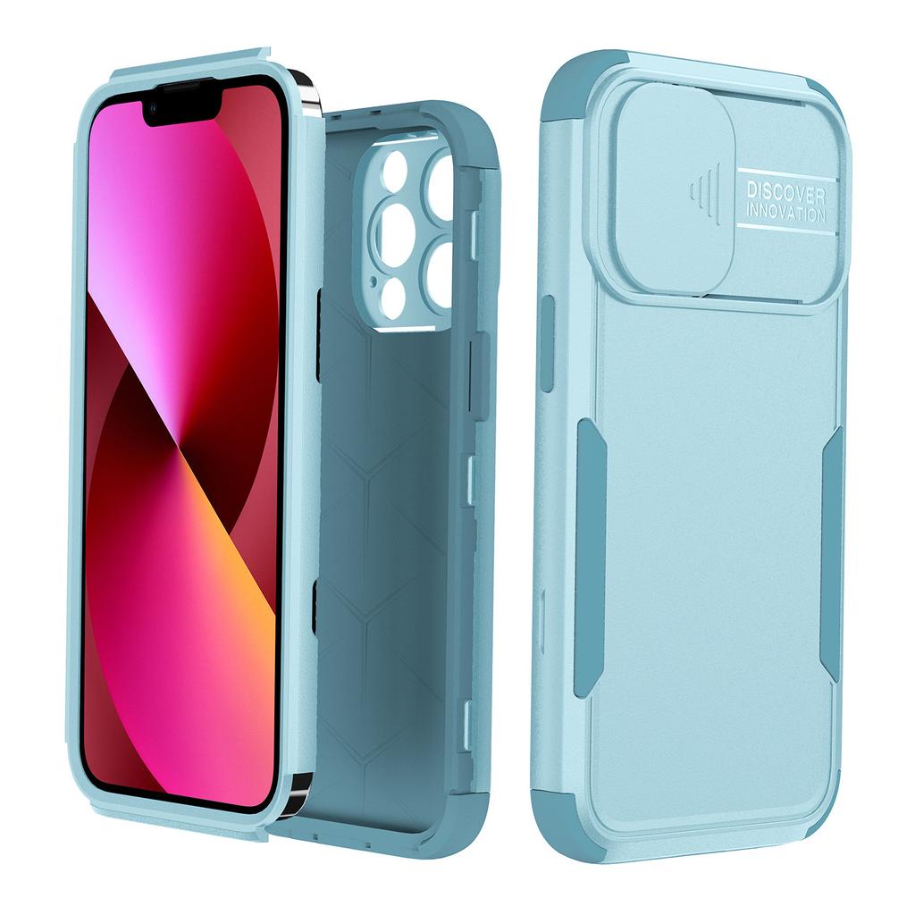 Für Apple Handyhülle, für iPhone 13 Pro Max Schutzhülle mit Drei Anti-Drop und Kreatischem Schiebefenster Airbag Rundumschutz Handyhülle