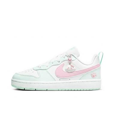 Court Borough Nube Rosa Suave Gato Resistente a la Abrasión Antideslizante Caña Baja Zapatillas de Skateboarding Mujer Menta Rosa FZ3539-100(Equipo1889-)