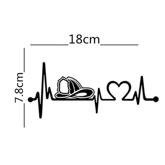 Strażak Heartbeat Lifeline Car Auto Body Zderzak Okno Decor Naklejki Naklejki