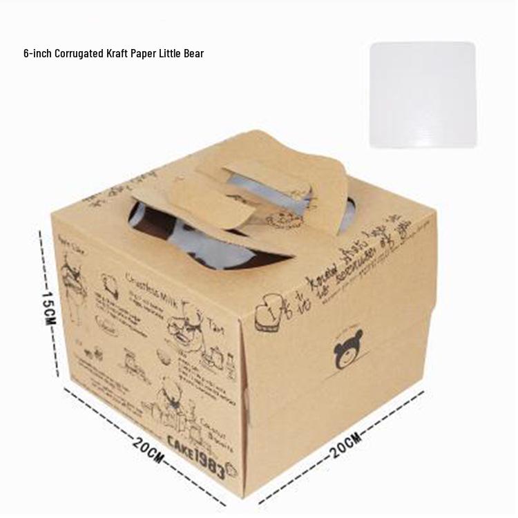

4-Layer Handheld Square Cake Box for 6-8 Inch Birthday & Mousse Cakes Image-Based Selection