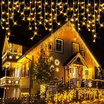 Wasserdichte Solar-LED-Lichtervorhänge für den Außenbereich für Weihnachten und Innenhöfe