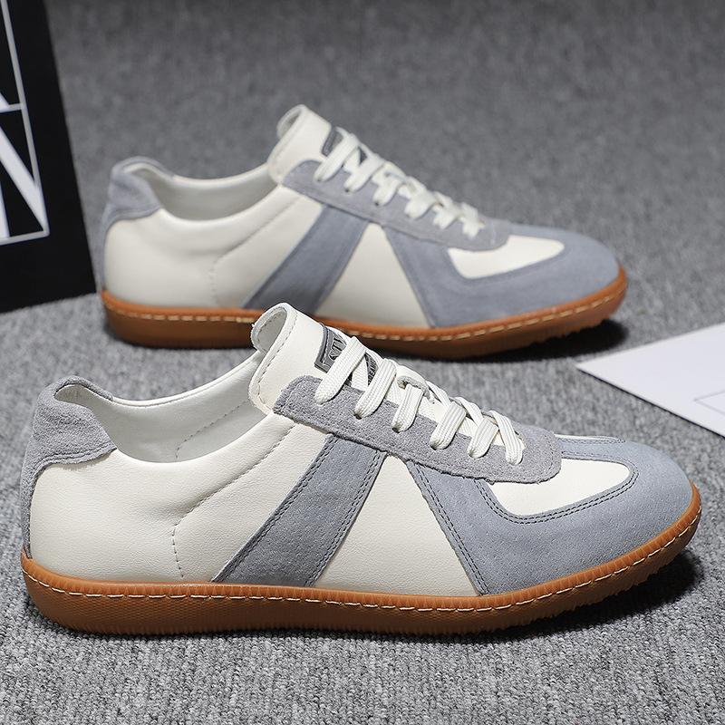 Leather men's shoes spring new men's pigskin casual shoes board shoes versatile breathable trend non-slip breathable white shoes