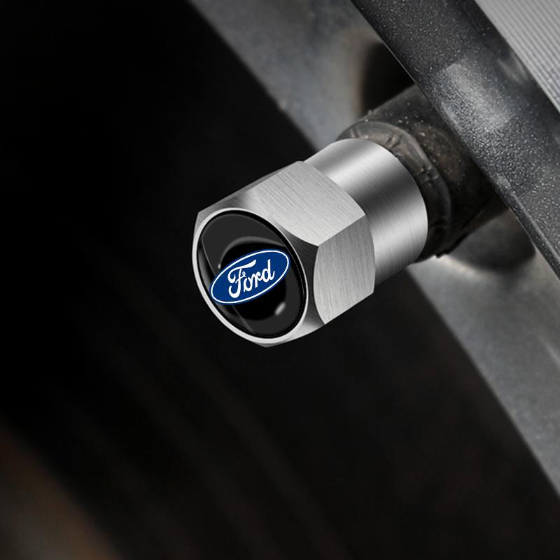 Autoaufkleber 4 Stück 3D-Aluminiumlegierung Auto Rad Reifen Luftventil Staubkappen Felge Für Ford Escape Kuga Mondeo Ecosport Fiesta Focus 2 3
