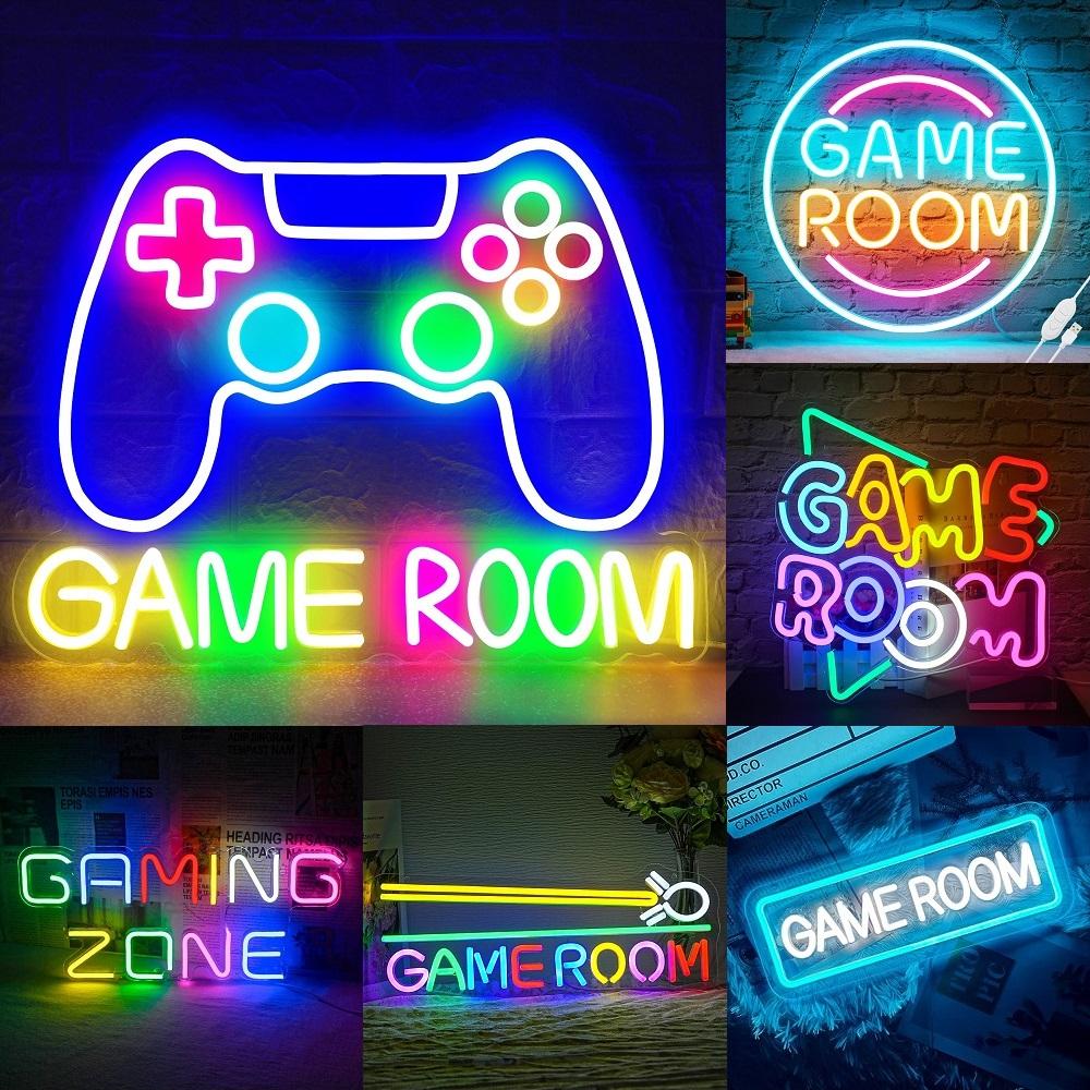 Game Room Neon Signs For Wall Decor USB Powered Colorful Neon LED Lights For Gaming Zone Party Bedroom Light Up Sign Gamer Gifts