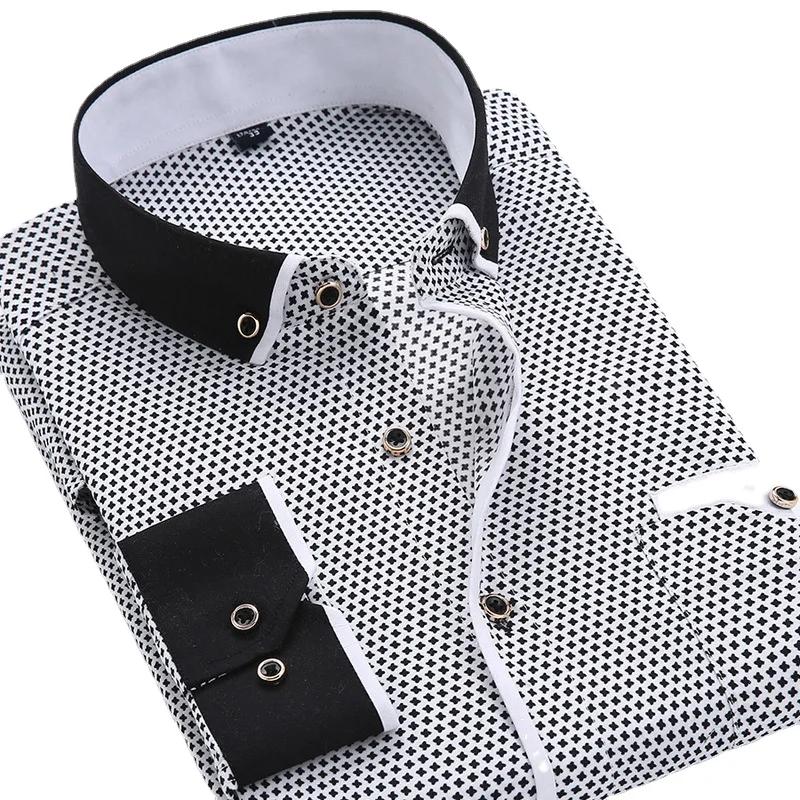 

Floral Button Down Men Shirt Brand 2026 Male High Quality Long Sleeve Shirts Casual Slim Fit Black Man Clothes Dress Shirts Asia S Label 38