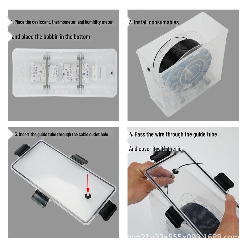 3D Printer Filament Drying Box, Moistureproof Storage for 1KG PLA