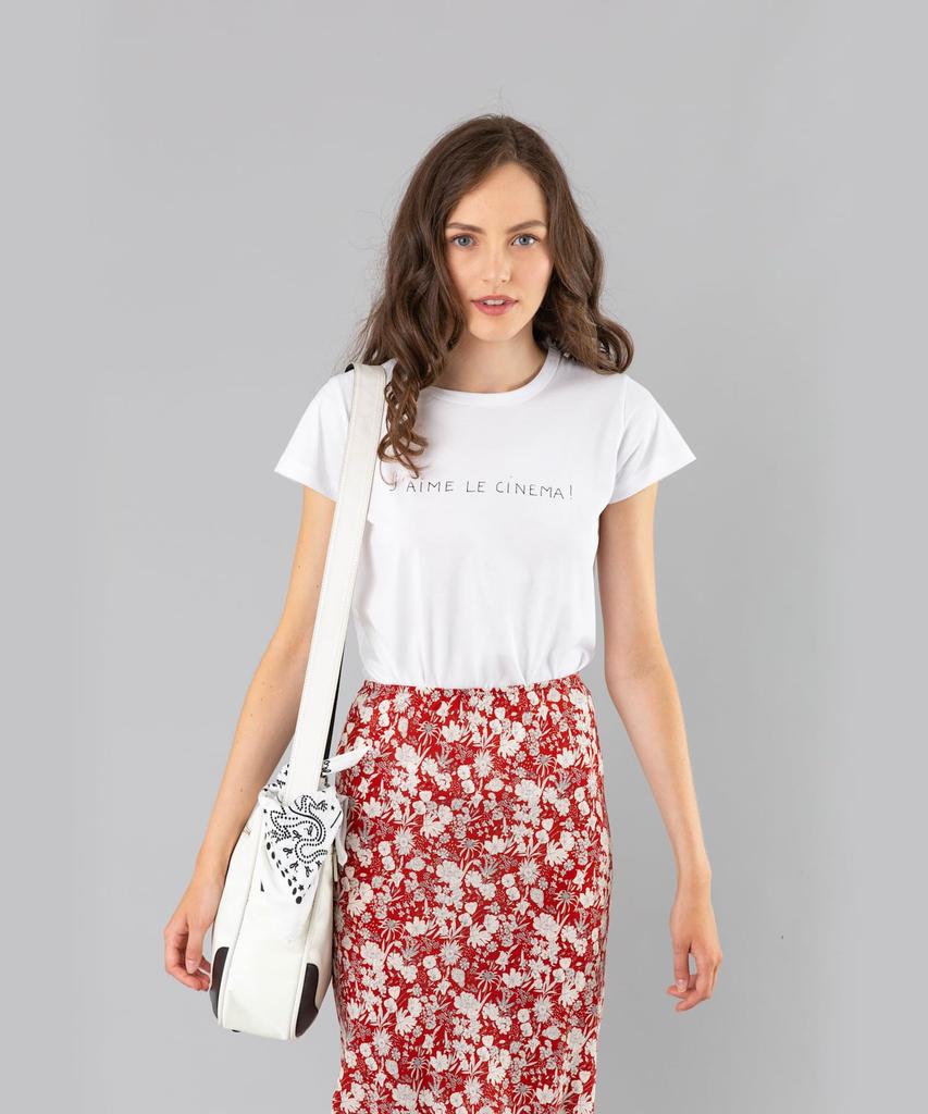 agnes Message S345 TS Size 2 White b. T-Shirt Women's (M)