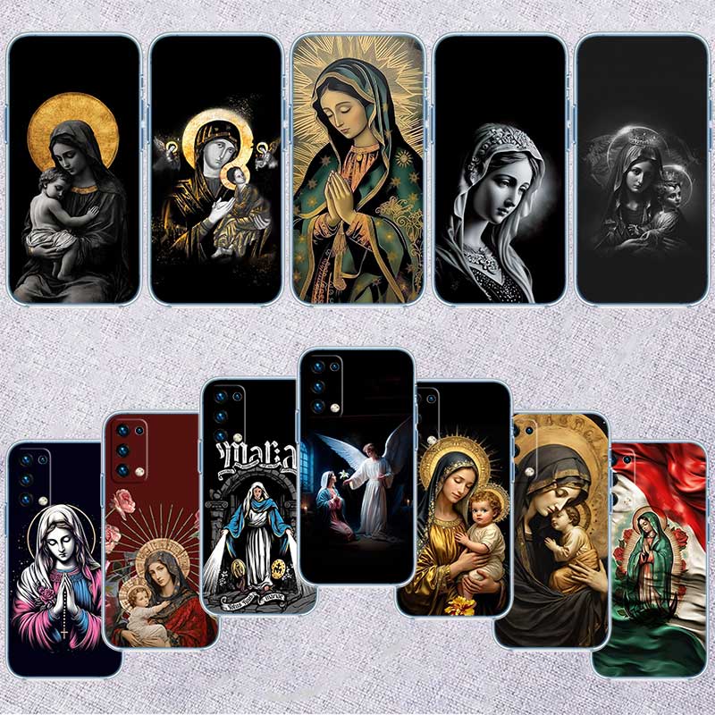 RE62 Virgen Maria Transparent Phone Case for Motorola Moto Edge 20 30 40 50 S30 Fusion Ultra Pro Neo Lite + G200 G23