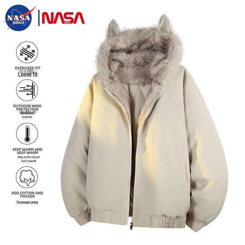Мужская зимняя утолщенная куртка с капюшоном и кошачьими ушками NASA NOAH 3XL