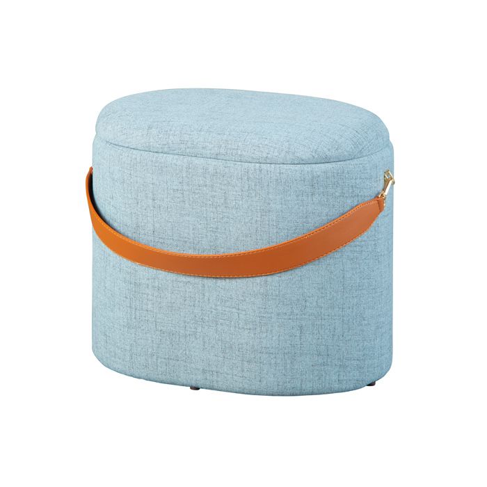 Inter Link Tabouret Dilia textile gris avec poignée PU