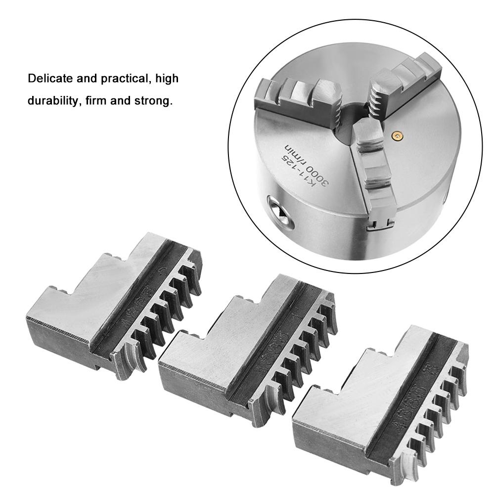 K11-125 3 PCs External Jaw Chuck High Strength   Life Life Jaw Compact Practical Design for Mechanical Work