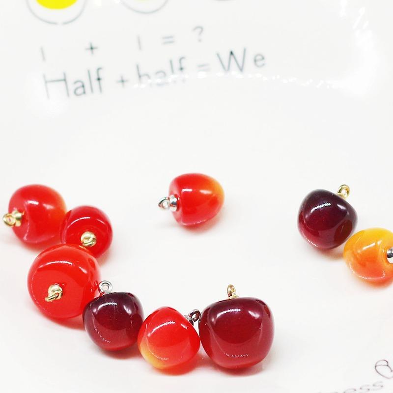 Akrylowe zawieszki w kształcie wiśni, wisiorek, DIY, tworzenie biżuterii, bransoletka, naszyjnik, kolczyki, materiały rzemieślnicze