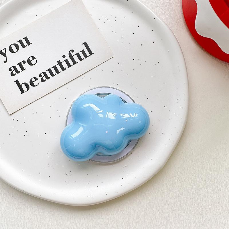 Creative Solid Color Cloud Magnetic Telescopic Mobile Phone Airbag Bracket Paste Ring Folding Internet Celebrity Gift