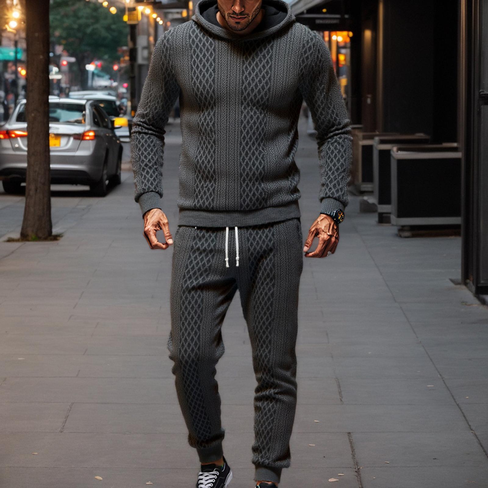 

Men s Sweatshirt Suit Men s Solid Color Casual Sports Suit Sweatshirt Suit M