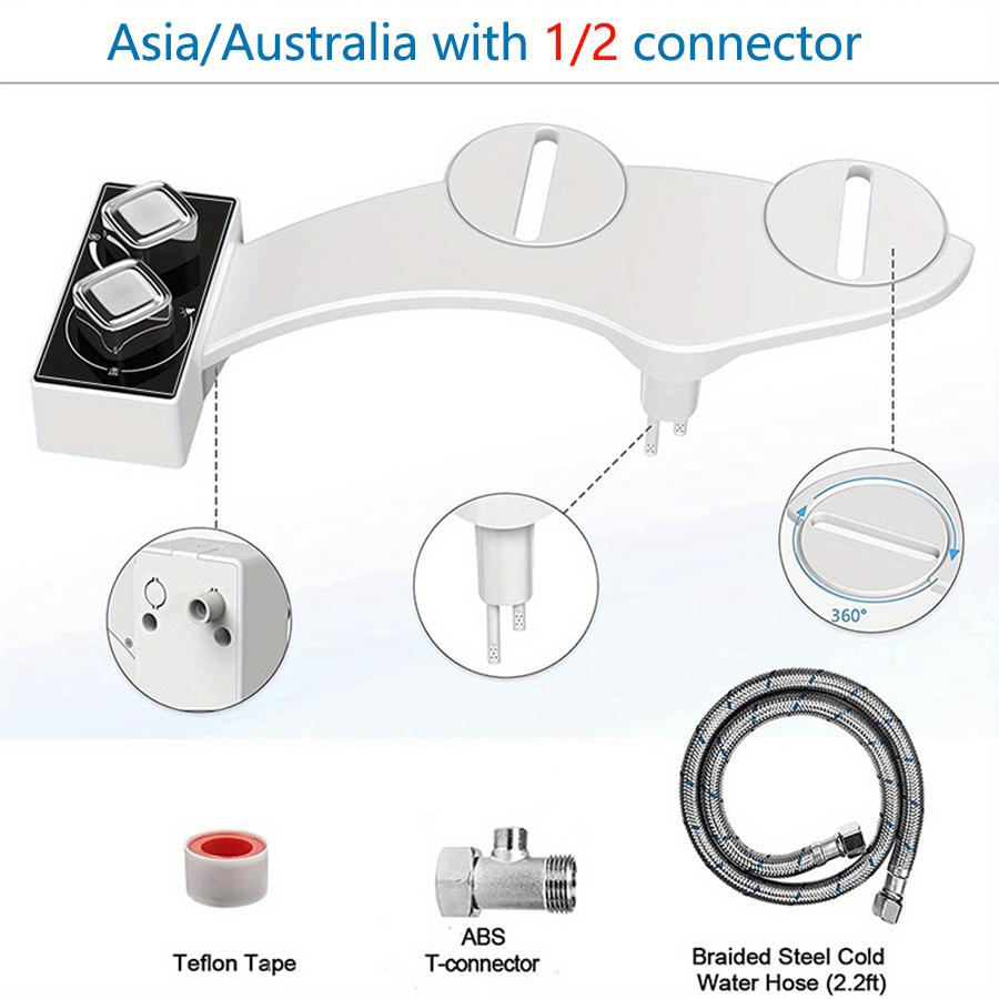 

Насадка-биде для холодной воды - Двойная распылительная насадка для женского и заднего подмывания, Регулировка давления