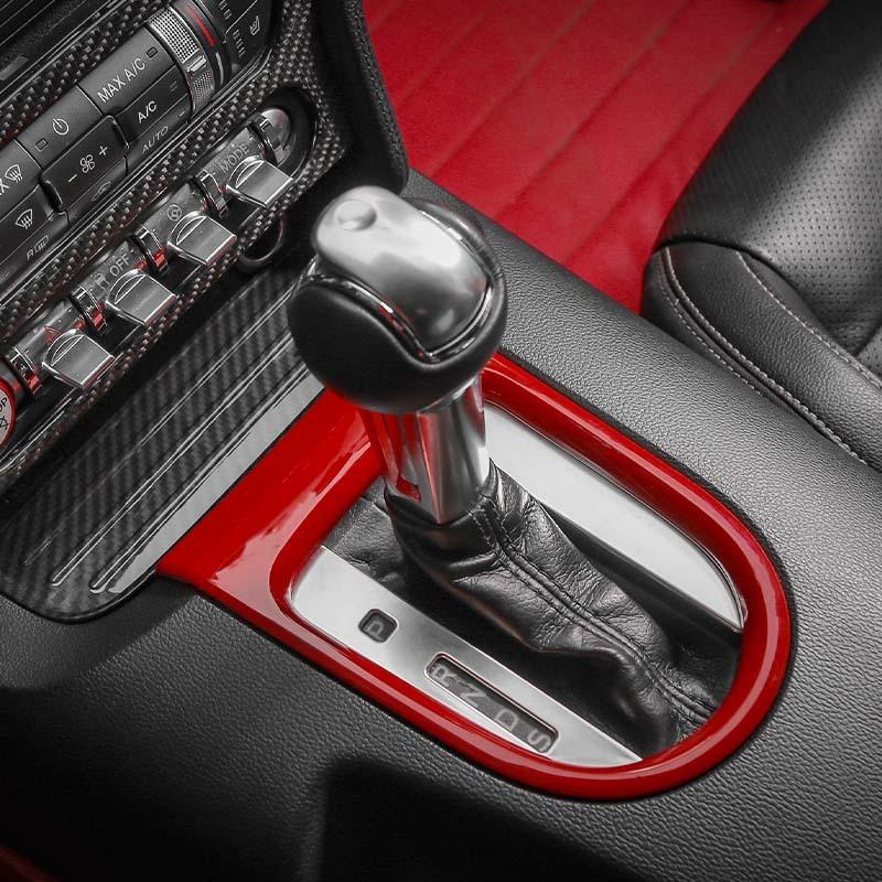 Car Car Front Cup Holder Gear Shift Decorative Ring Cover  For Ford Mustang 2015-2023 Car Interior Acessories