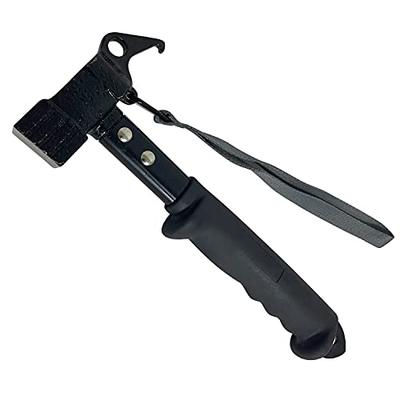 Sutekus Forged Hammer, High Strength, Comfortable Rubber Grip, for Camping, Peg Knocking and Pulling (Black)