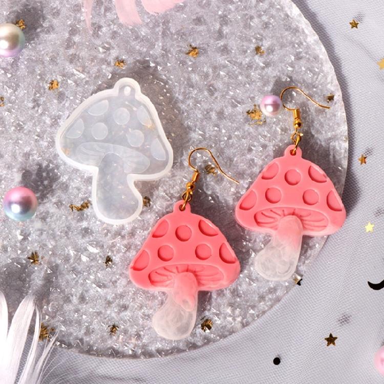 Mushroom Charm Silicone Mold Handmade Keychain Jewellery Making Pendant Tool DIY