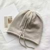 Fashion Women Knitted Baggy Beanie Hat Winter Warm Slouchy Knit Woolen Skullies Cap Outdoor Windproof Drawstring Pullover Hat