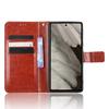For Google Pixel 7a PU Leather Flip Phone Cover Crazy Horse Texture Wallet Phone Stand Case with Strap