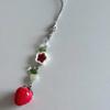 Sweet Strawberry Beaded Pendant Charm for Mobiles and Key Holders Phone Lanyards