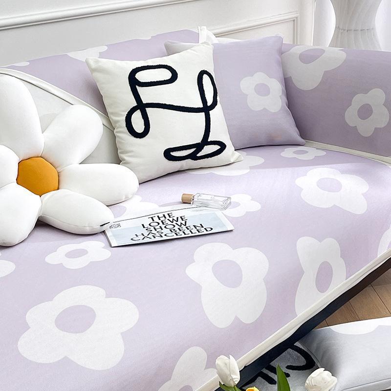 

Цветочная подушка на диван из ледяного шелка, летний коврик, простой современный стиль, моющийся, летняя нескользящая прохладная подушка для сиденья 70*70cm