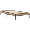 Bed Frame Rustic Oak Design 80 x 200 cm Engineered Wood