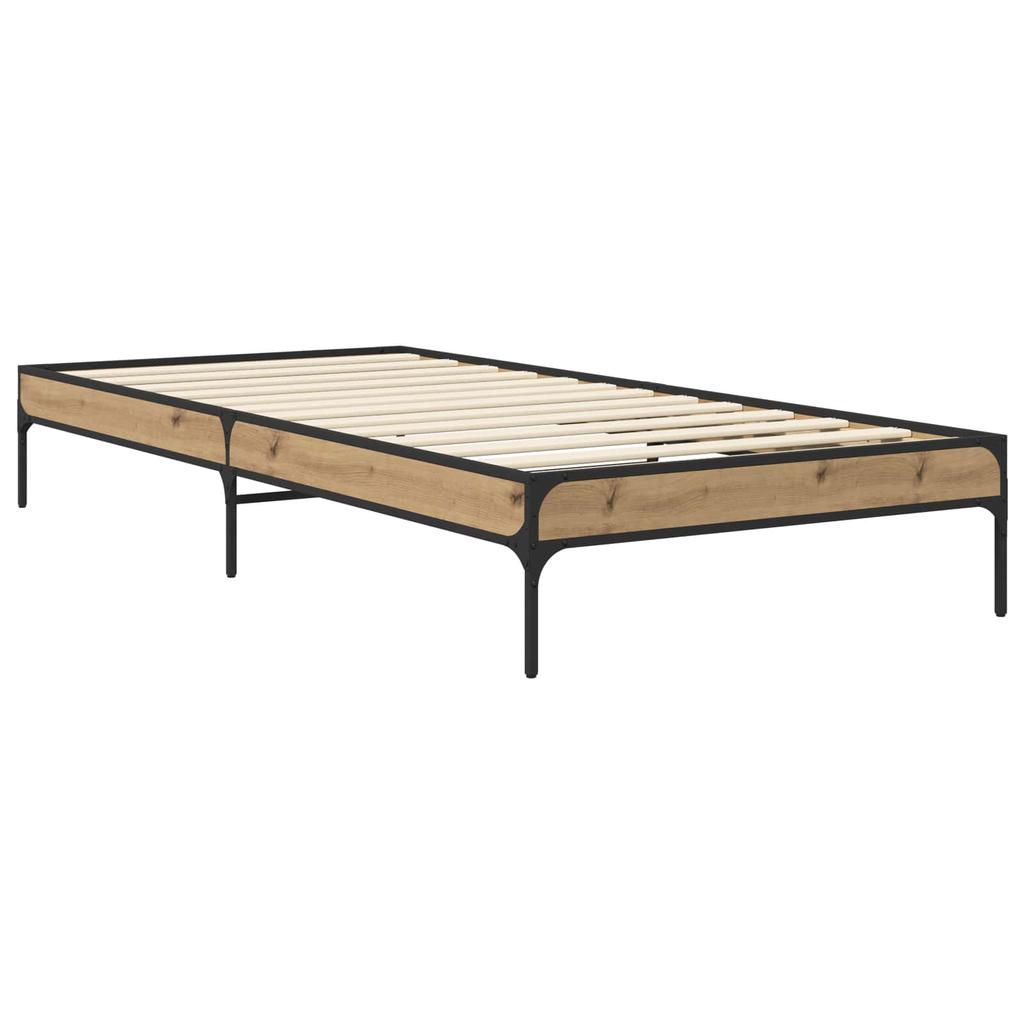 Bed Frame Rustic Oak Design 80 x 200 cm Engineered Wood