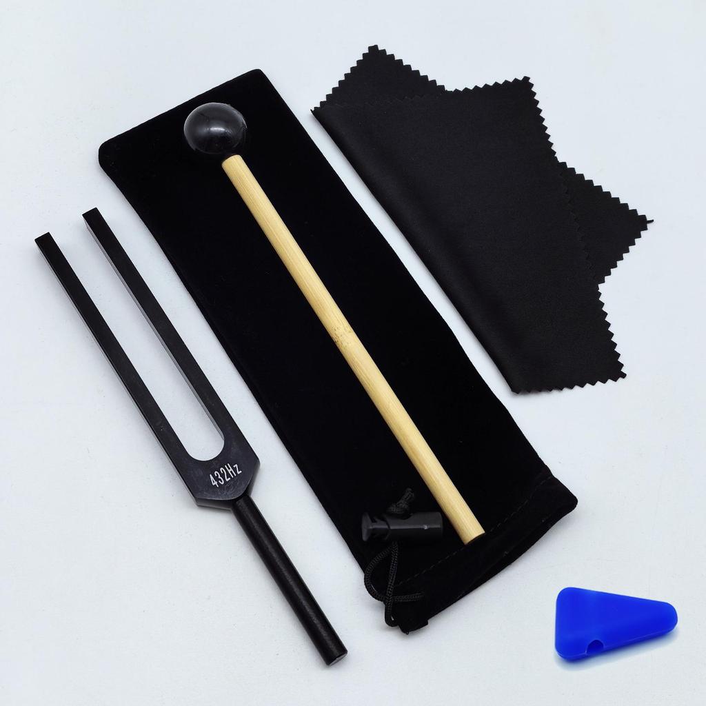Gold 432HZ Aluminum Alloy Colored Tuning Fork with Triangle Shape.