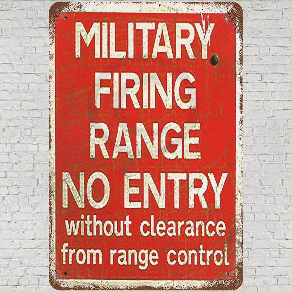 

CHARLLRVintageRangeWallDecor CHARLLR Vintage Metal Tin Sign 8x12 - Retro Military Firing Range Art 20x30cm（7.8x11.8inch）