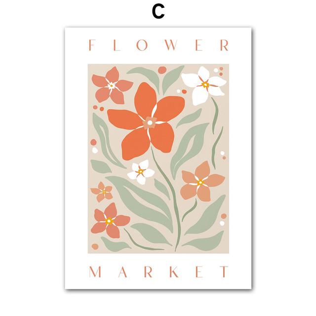 Flower Market Sunflower Shapes Quote Wall Art Posters Prints Nordic Canvas Painting Abstract Pictures For Living Room Home Decor