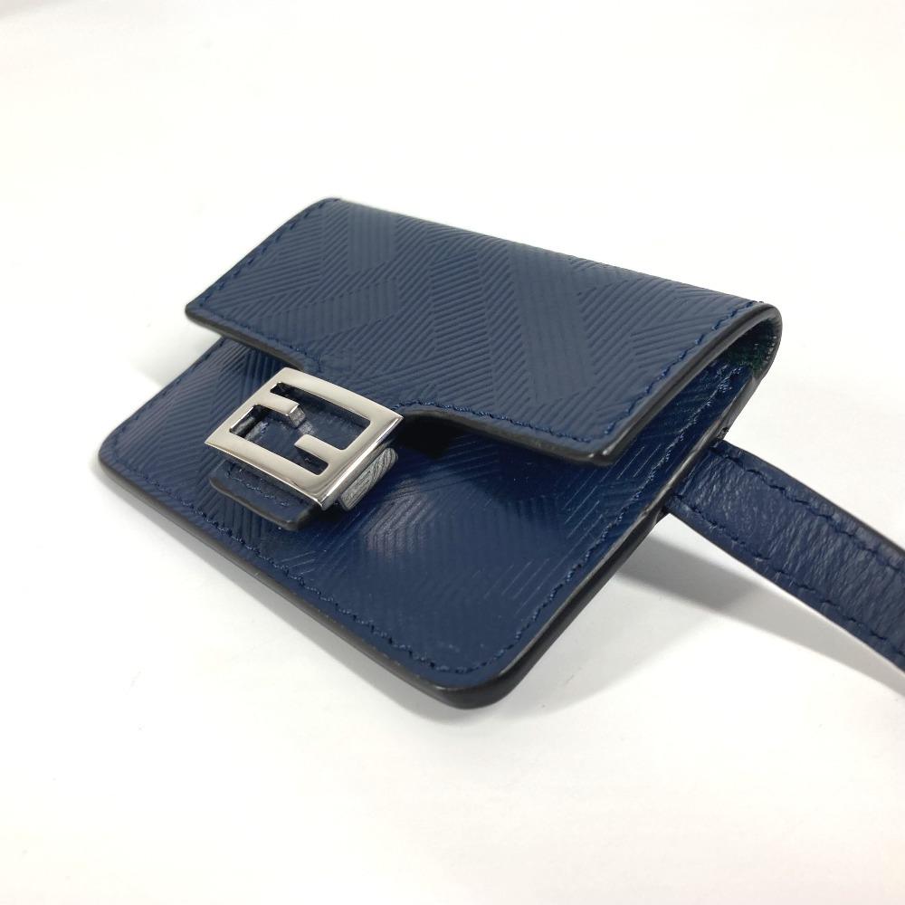 FENDI Bucket type Bag type Key Ring Key Holder Bag Charm charm Leather Navy