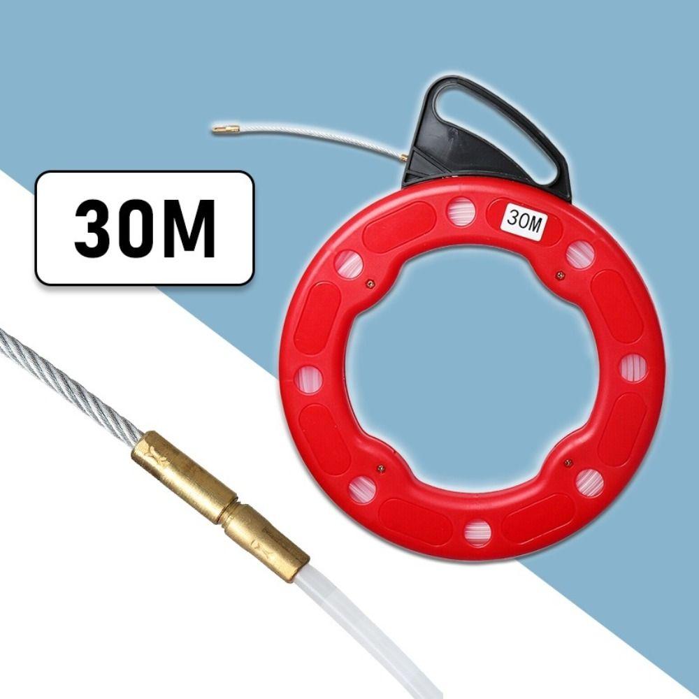 30 Meters Electrician Wire Cable Threading Device Red Electrician Cable Puller  Construction Sites