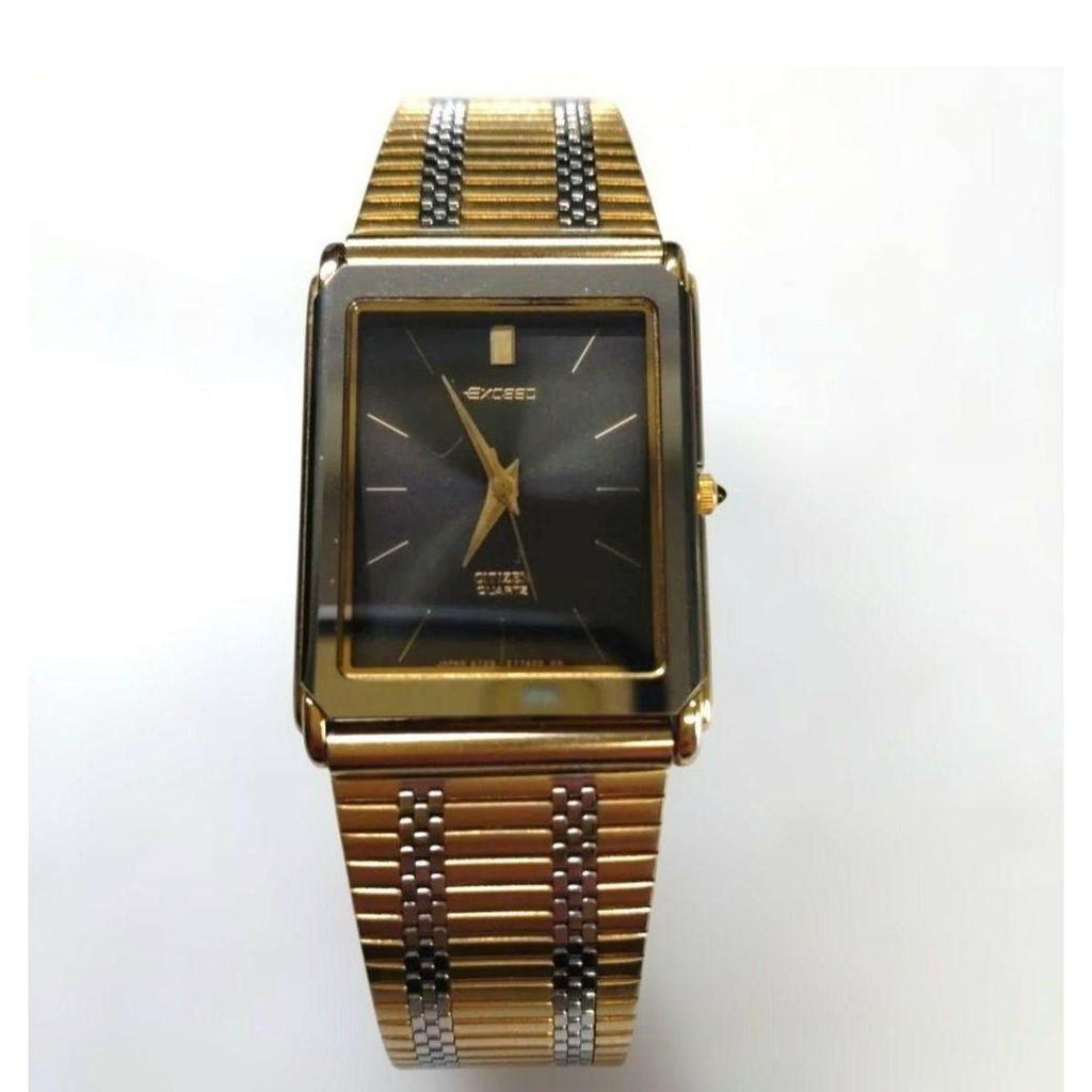 Used CITIZEN EXCEED quartz watch gold silver luxury line