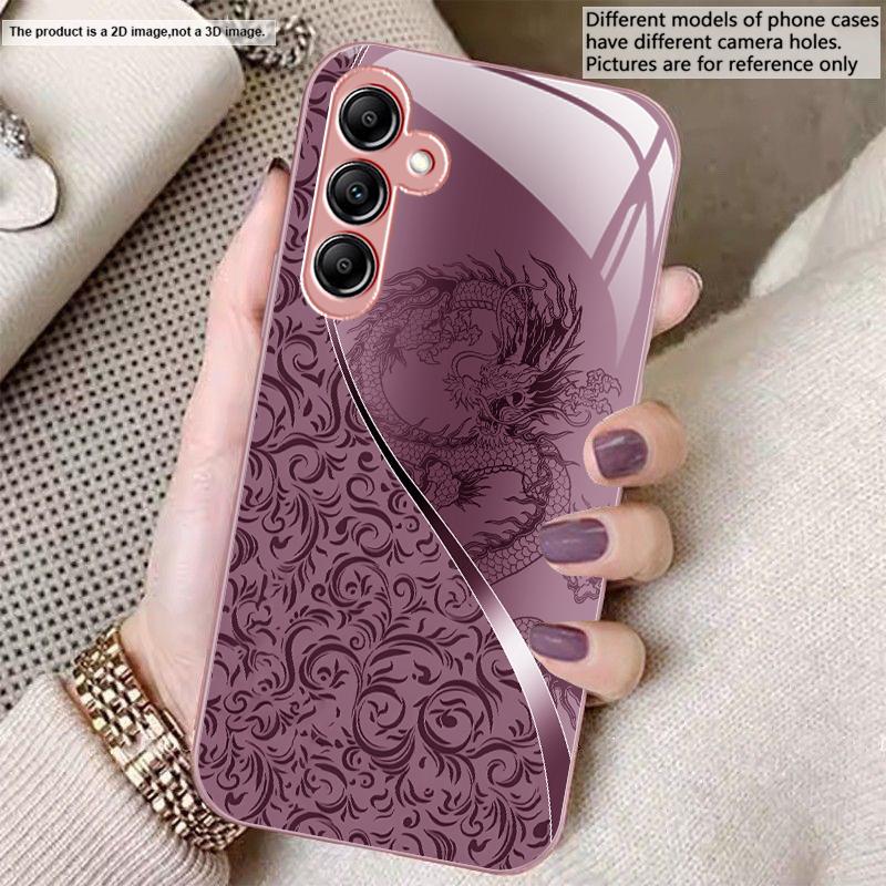 Dragon Totem Rose Purple For Samsung A20 30 22 23 24 25 26 31 32 A33 34 35 42 50 51 52 53 54 55 56 70 71 72 73 glass phone case