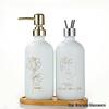Golden Pattern Porcelain Dispenser: Shampoo, Shower Gel, Hand Sanitizer, and Lotion Pump Bottle.