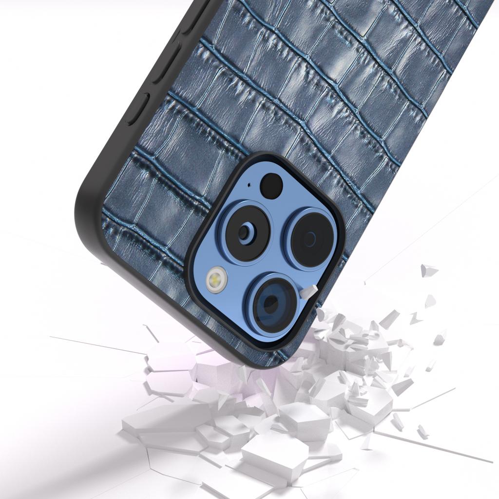 ABEEL For iPhone 16 Pro Max Cases Genuine Cow Leather+PC+TPU Drop-Proof Cell Phone Cover