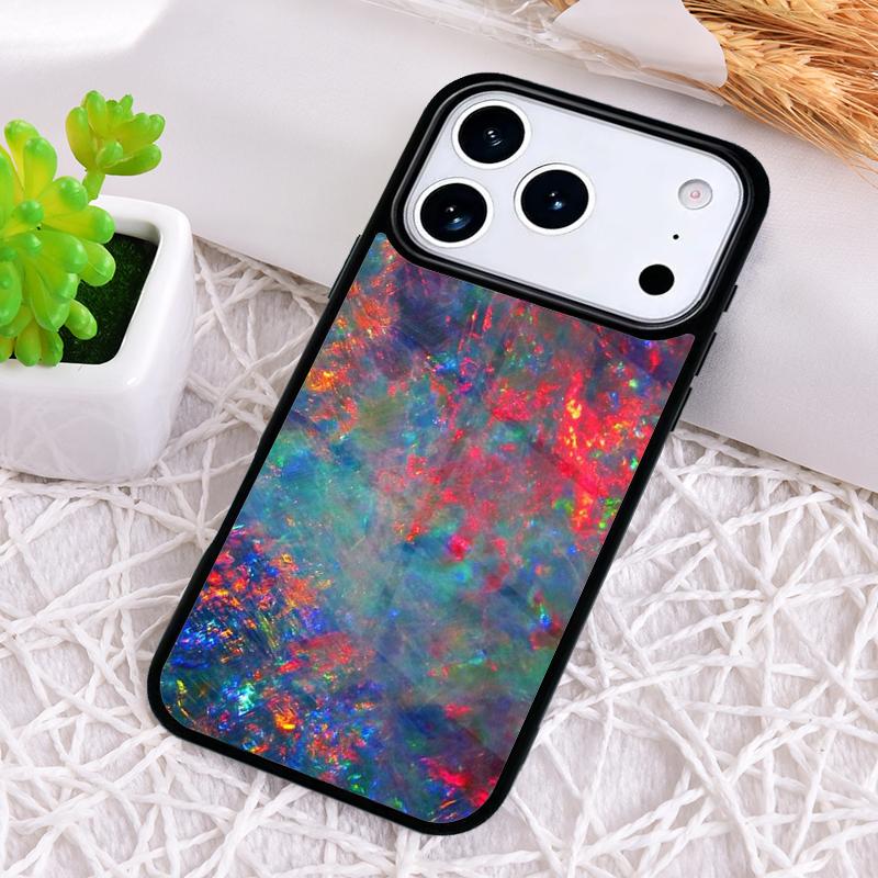 Opal Stone Iridescent Shockproof Phone Case for iPhone 17 Air 16e 15 11 12 14 13 Pro Max Cover Coque