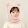 Warm Lining Scarf Mask Integrated Hat Coldproof Kids Balaclava Hat  Kids