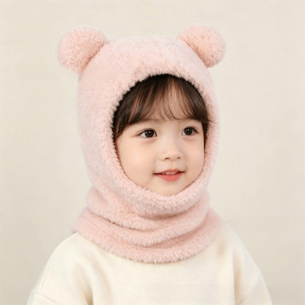 Warm Lining Scarf Mask Integrated Hat Coldproof Kids Balaclava Hat Kids