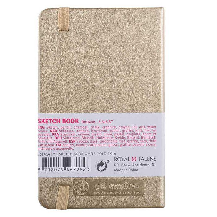 Sketchbook 9x14 Cm - 80 Sheets - 140g - White Gold - Royal Talens