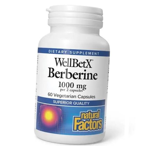 

Berberine hydrochloride, WellBetX Berberine 500, Natural Factors (72406018) 60vcaps