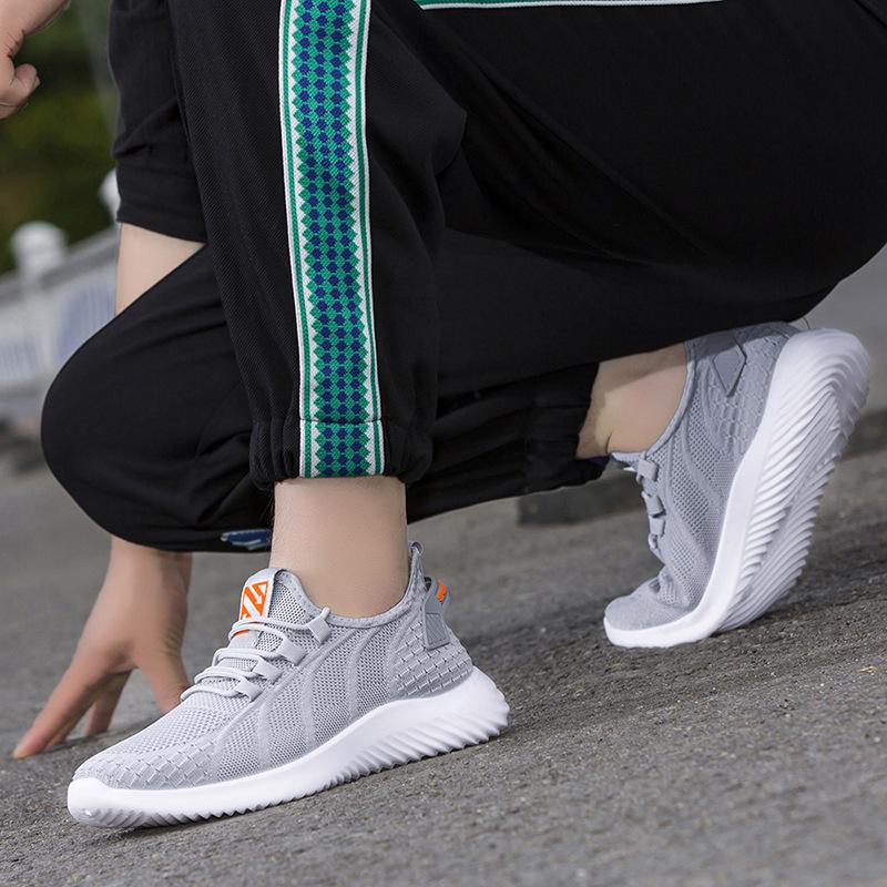 Pantofi sport noi pentru bărbați de la producător, la modă, țesut cu fir, culoare solidă, pantofi casual simpli, pantofi de cocos confortabili la modă