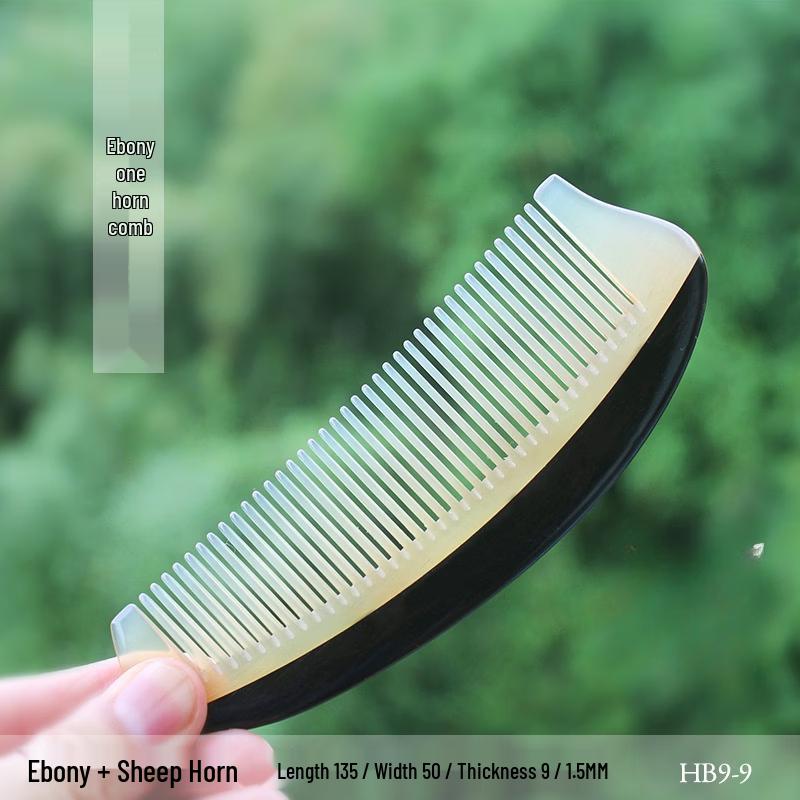Ebony and Sheep Horn Hair Comb