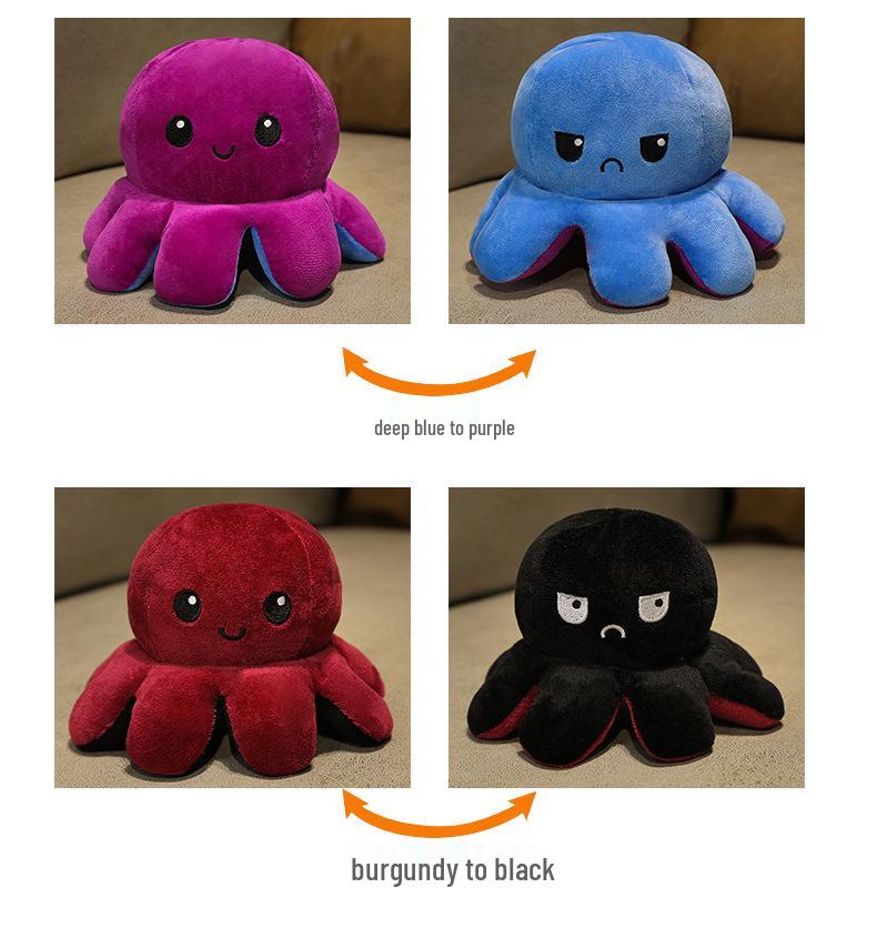 Reversible Octopus Plush Toy - Double-Sided Face-Changing Dancing Doll