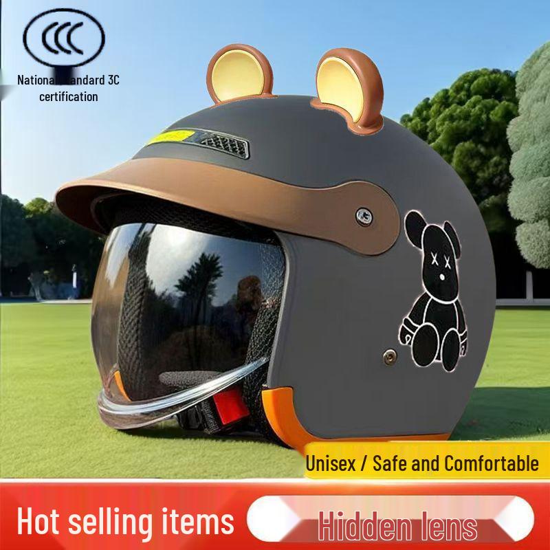 3C Certified Winter Electric Vehicle Safety Helmet: Unisex, Warm, Half-Helmet