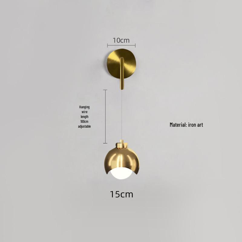 Luxury Crystal Bedside Hanging Lamp: Modern High-End Design for Bedroom or TV Wall