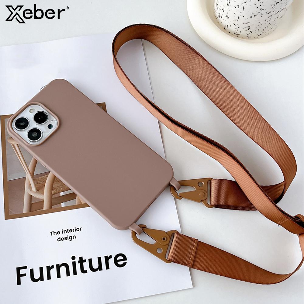 Crossbody Lanyard Matte Silicone Soft Case For iPhone 15 Pro Max 14 13 12 11 XR XS X 7 8 Plus Necklace Strap Shockproof Cover